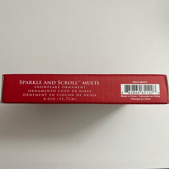 EUC Lenox Sparkle & Scroll Multicolored Crystal Silver Plate Snowflake Ornament - Picture 6 of 7